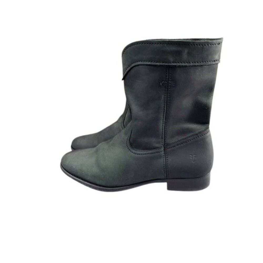 Frye Black Booties Cara Roper Short Leather Ankle Boots